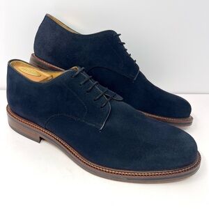Beckett Simonon Men’s Dunham Derbies Sz 13 Navy Suede Dress Shoe Hand Crafted
